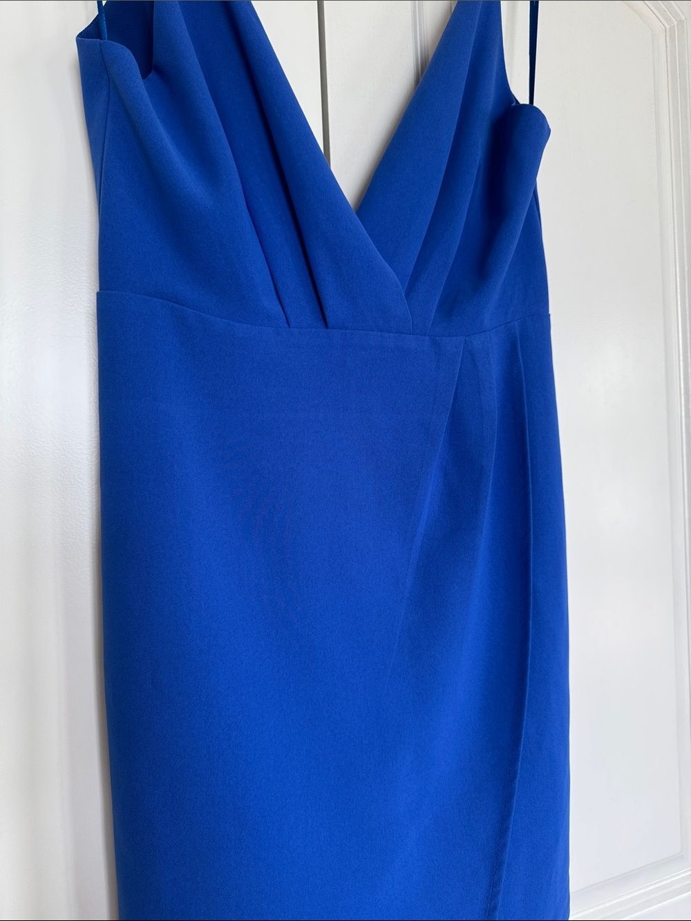 NWT SUGAR LIPS PLUNGE FAUX WRAP DRESS SMALL ROYAL BLUE - Picture 2 of 8